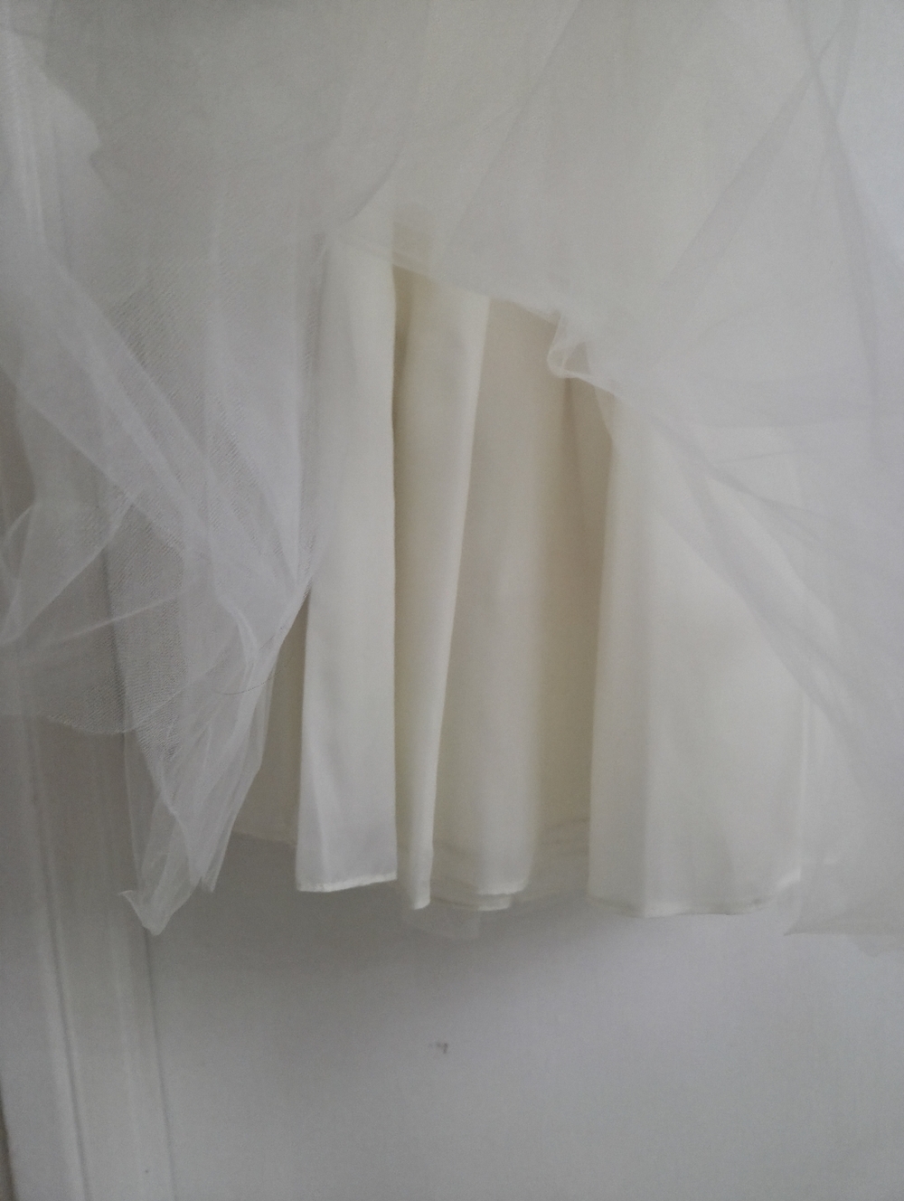 Ivory Tulle Flower Girl Dress with Pink Sash. First Communion Dress. Girl Dress. - Picture 5 of 11